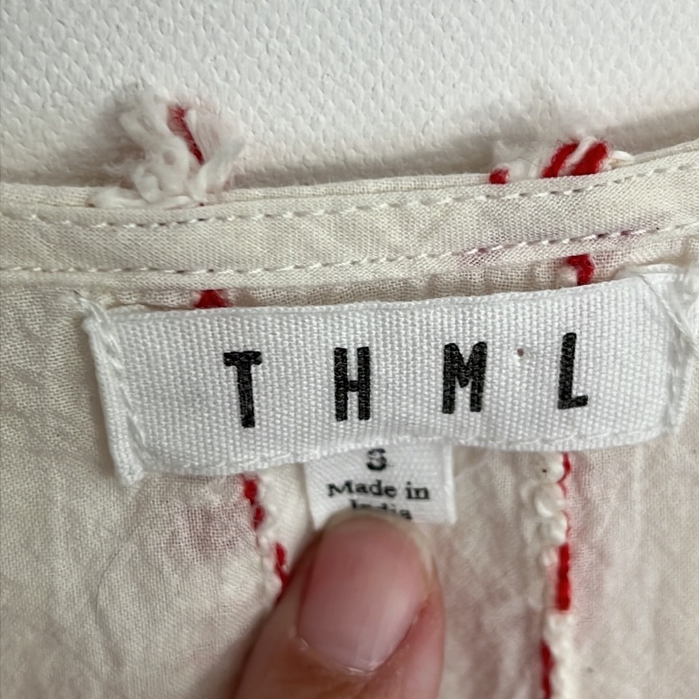 THML Cream Peplum Top with Multicolor Stripes - Picture 12 of 15